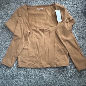 Abercrombie Square Neck Tan Top
